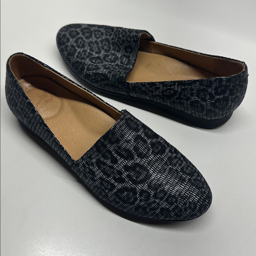 Dansko Black & Gray Patterned Slip-On Flats